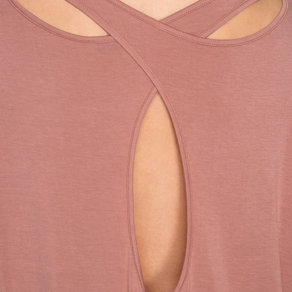 Half Sleeve High Low Top Cutout Back - Picture 12 of 13